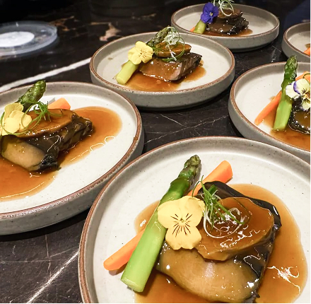 Plated corporate catering dishes for onsite catering services in Singapore